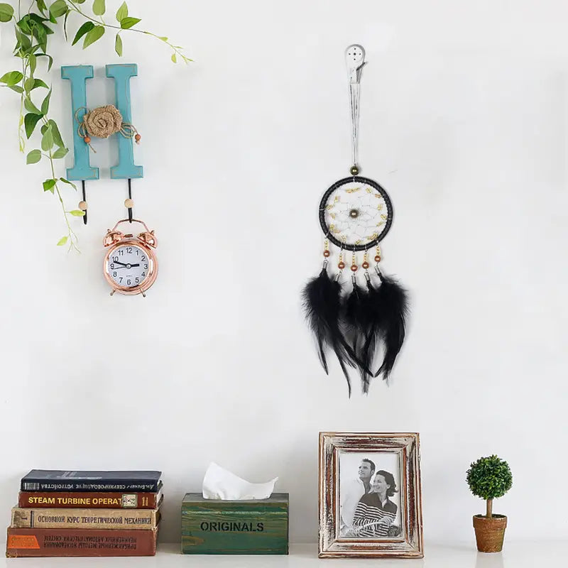 Car Dream Catcher Charm with Feather Tassel Pendant