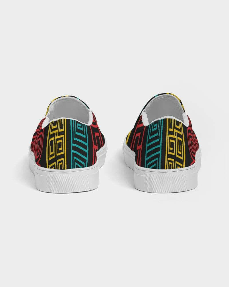 multicolor canvas slip-on sneakers