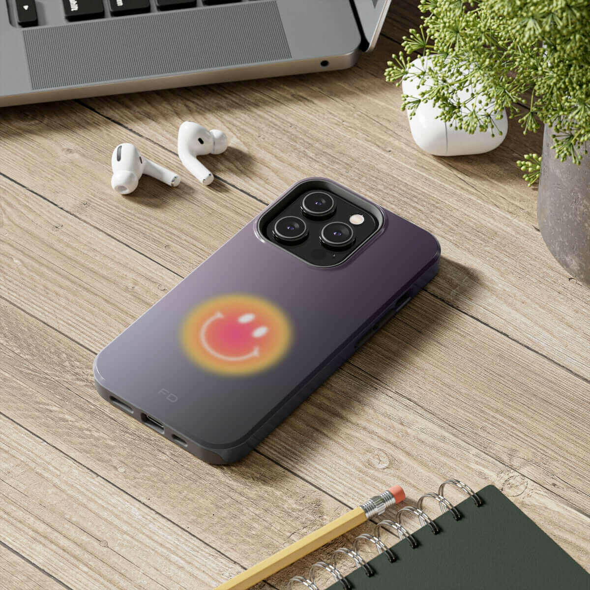 Smiley Face Tough Case - Best iPhone Case with Wireless Charging