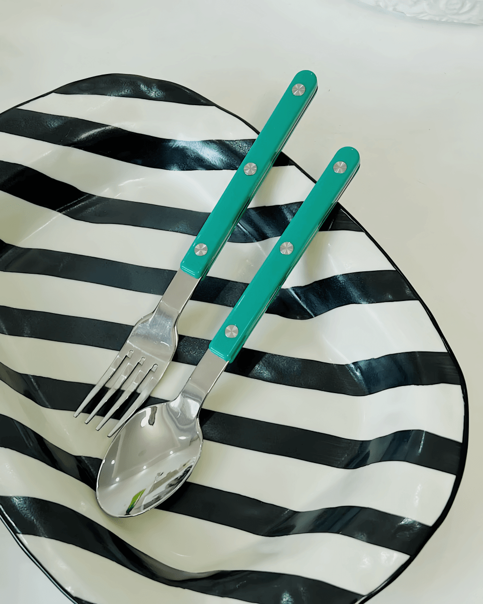 10 Pcs Modern French Rivet Cutlery Set - Bistrot Style Flatware