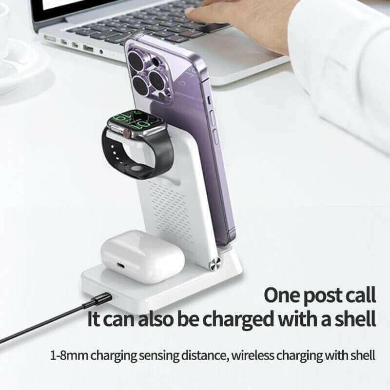 15W 4 In 1 Wireless Charger Stand For iPhone 14 13 12 11 X Samsung
