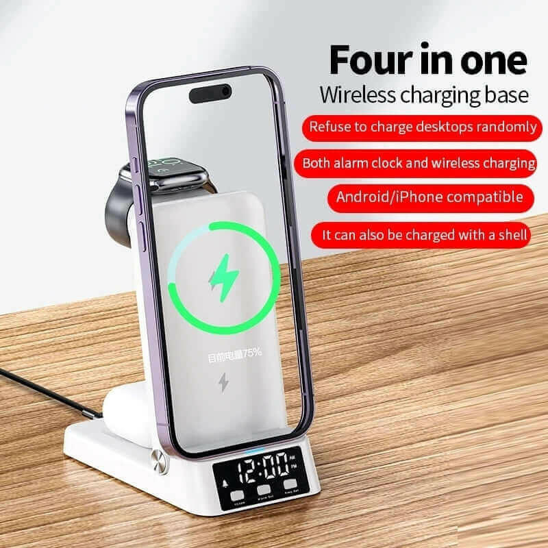15W 4 In 1 Wireless Charger Stand For iPhone 14 13 12 11 X Samsung
