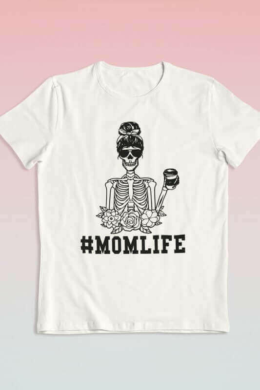 MOMLIFE SKELETON HALLOWEEN GRAPHIC TEE