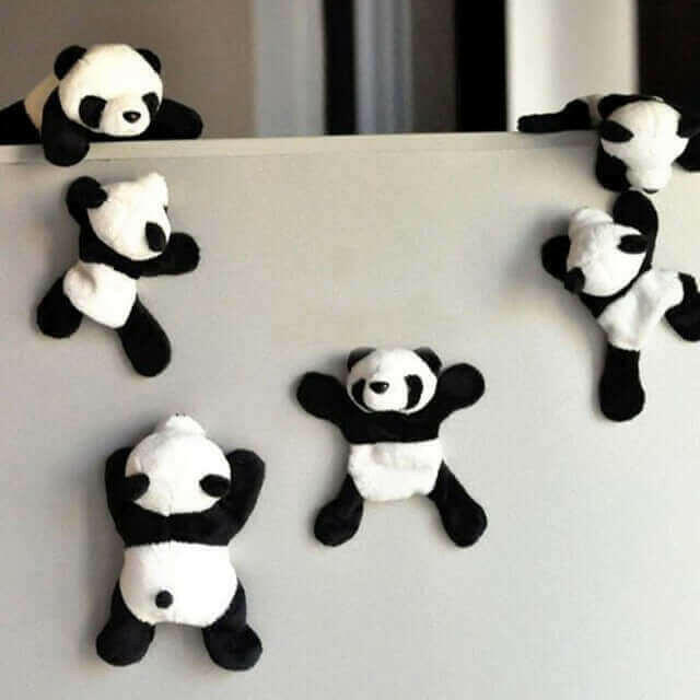 1Pc Panda Fridge Sticker Cute Soft Plush Panda
