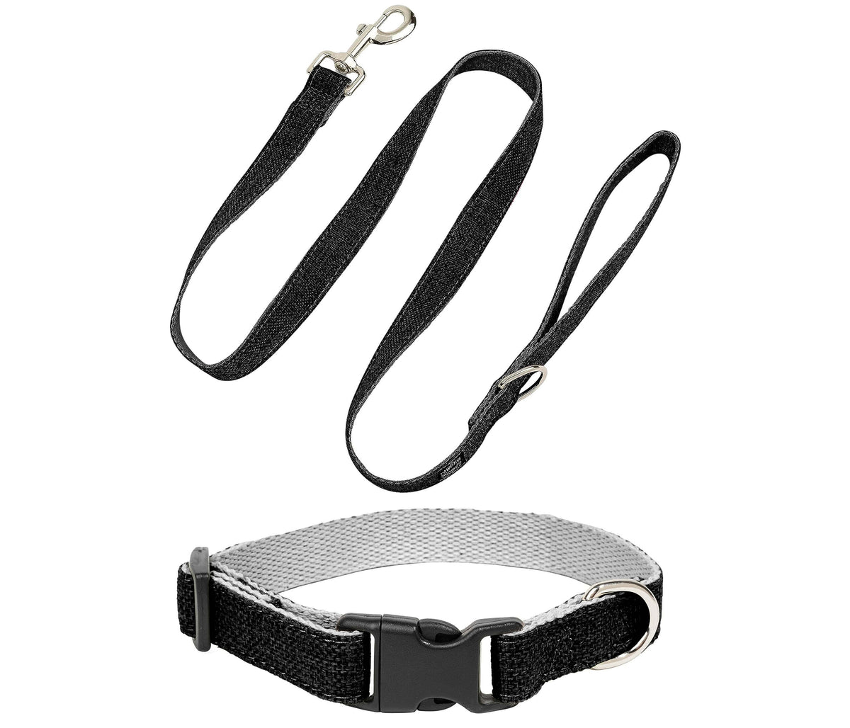 Pawsitive Hemp Dog Collar - Black Set, Large