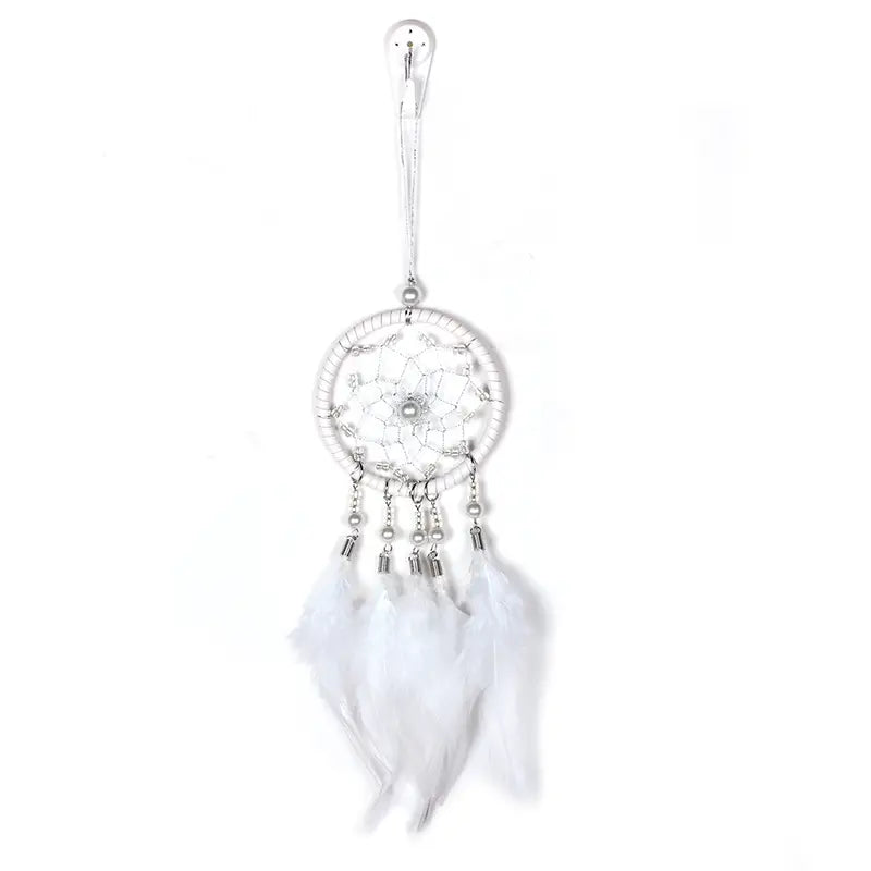 Car Dream Catcher Charm with Feather Tassel Pendant