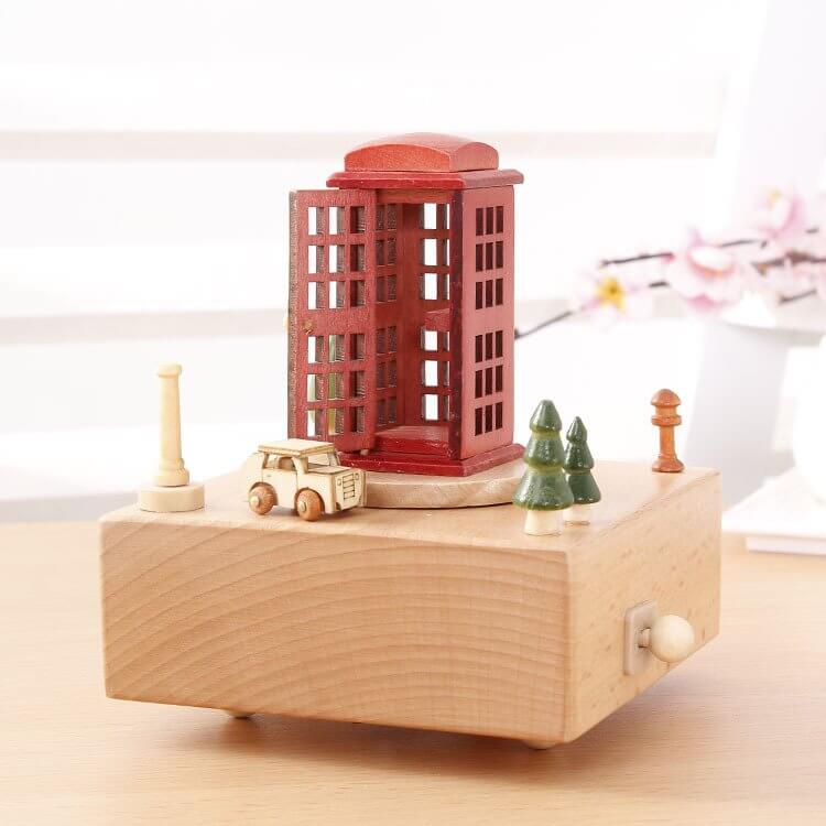 Red Telephone Booth Music Box