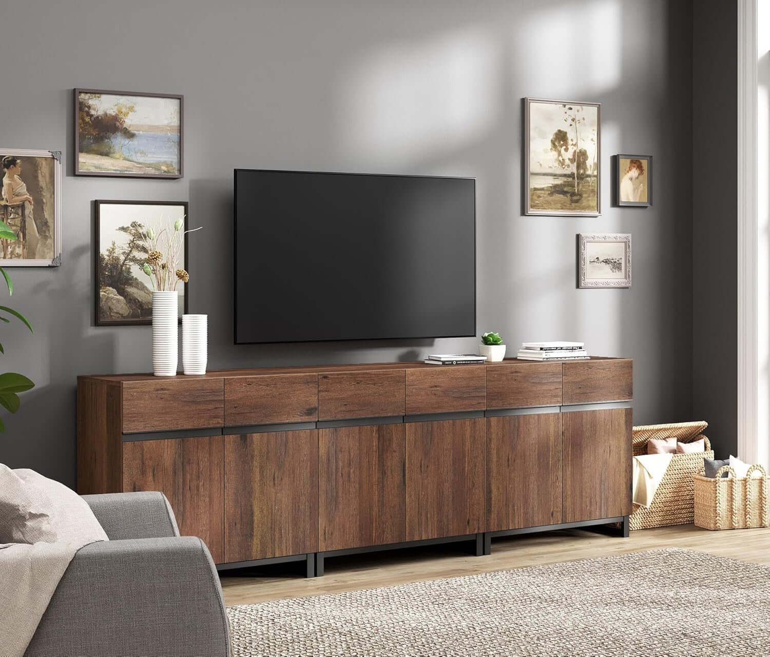 Modern 3-in-1 TV Stand for TVs Up to 100 Inches