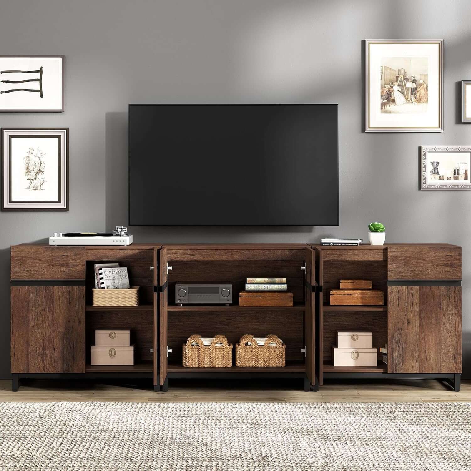 Modern 3-in-1 TV Stand for TVs Up to 100 Inches