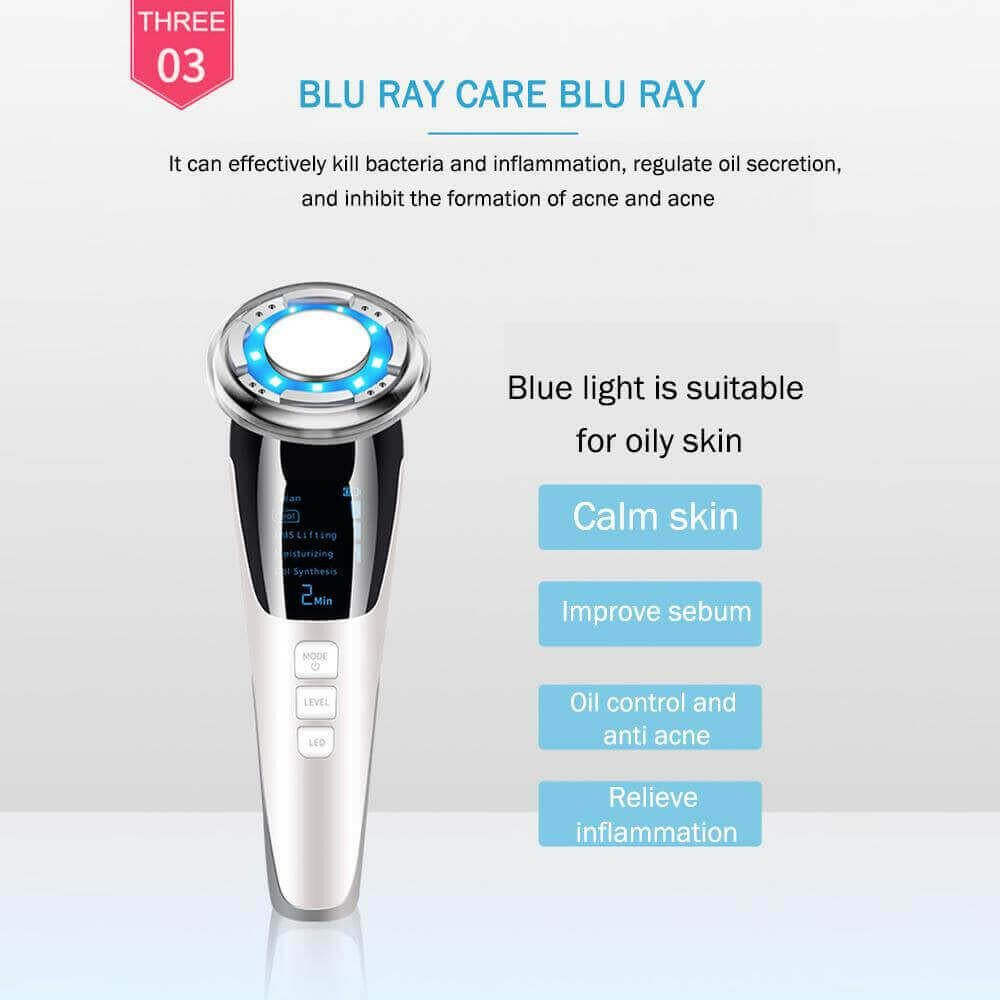 EMS Facial Massager LED light therapy Sonic Vibration Wrinkle Removal