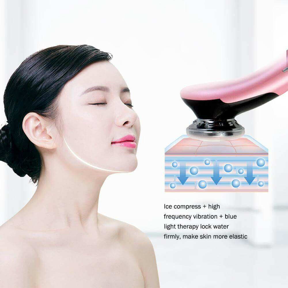 EMS Facial Massager LED light therapy Sonic Vibration Wrinkle Removal