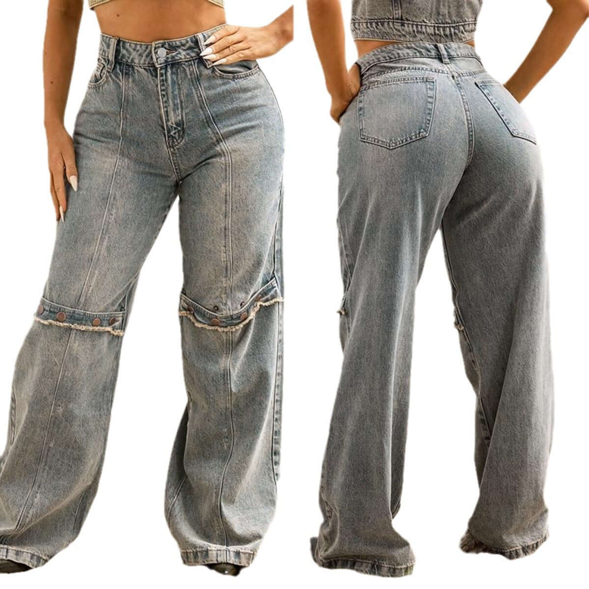 Y2k Baggy Wide Leg Jeans Women Vintage Streetwear Washed Denim Pants