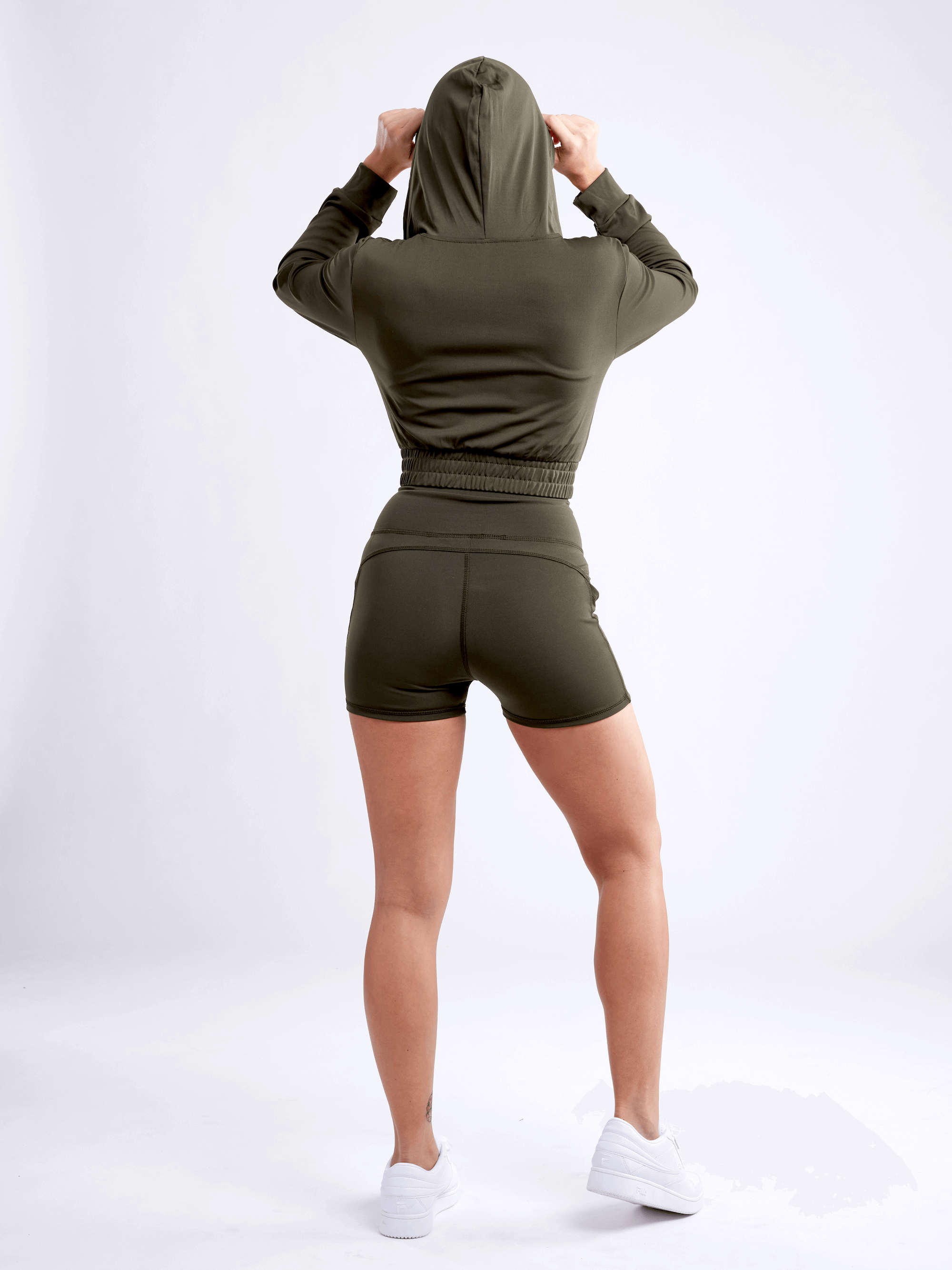 High-Waisted Athletic Shorts with Side Pockets