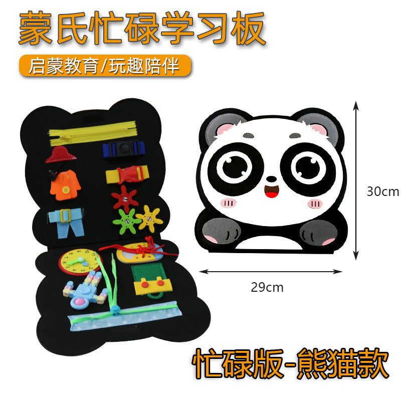 Montessori Busy Board with Felt Clothing for Kids