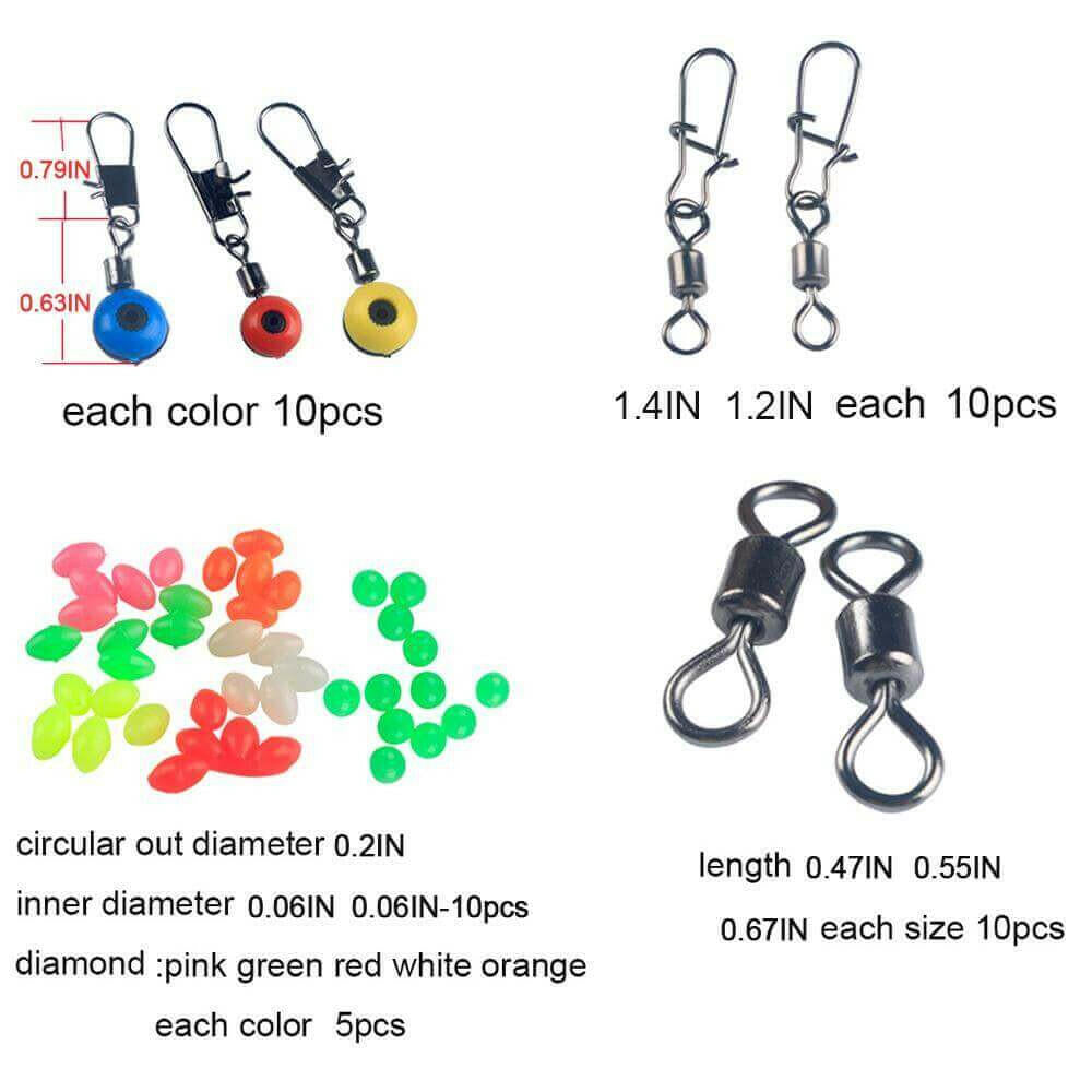 177Pcs Fishing Accessories Tackle Hook Kit Durable with Tackle Box SP