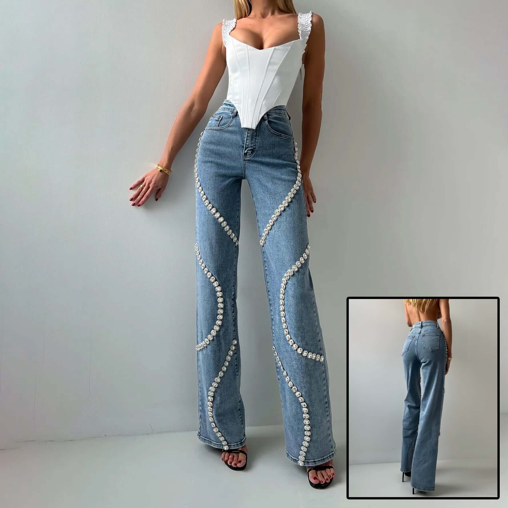 Loose Straight Leg Jeans And Fashionable Casual Pants With A Rhine