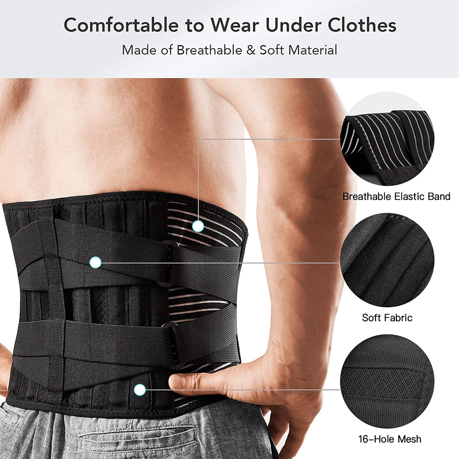 Adjustable Lower Back Brace Lumbar Support Waist Belt For Men Women