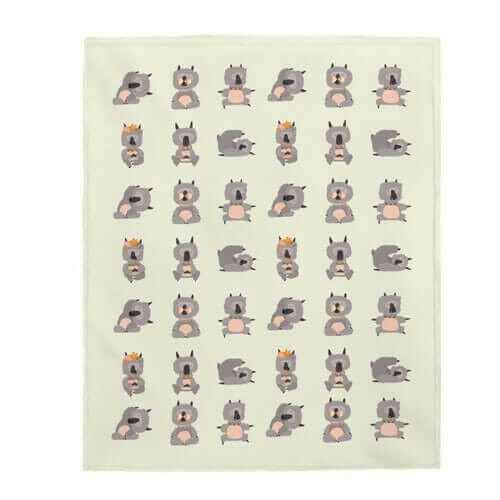 Lama Yoga Poses Velveteen Plush Blanket
