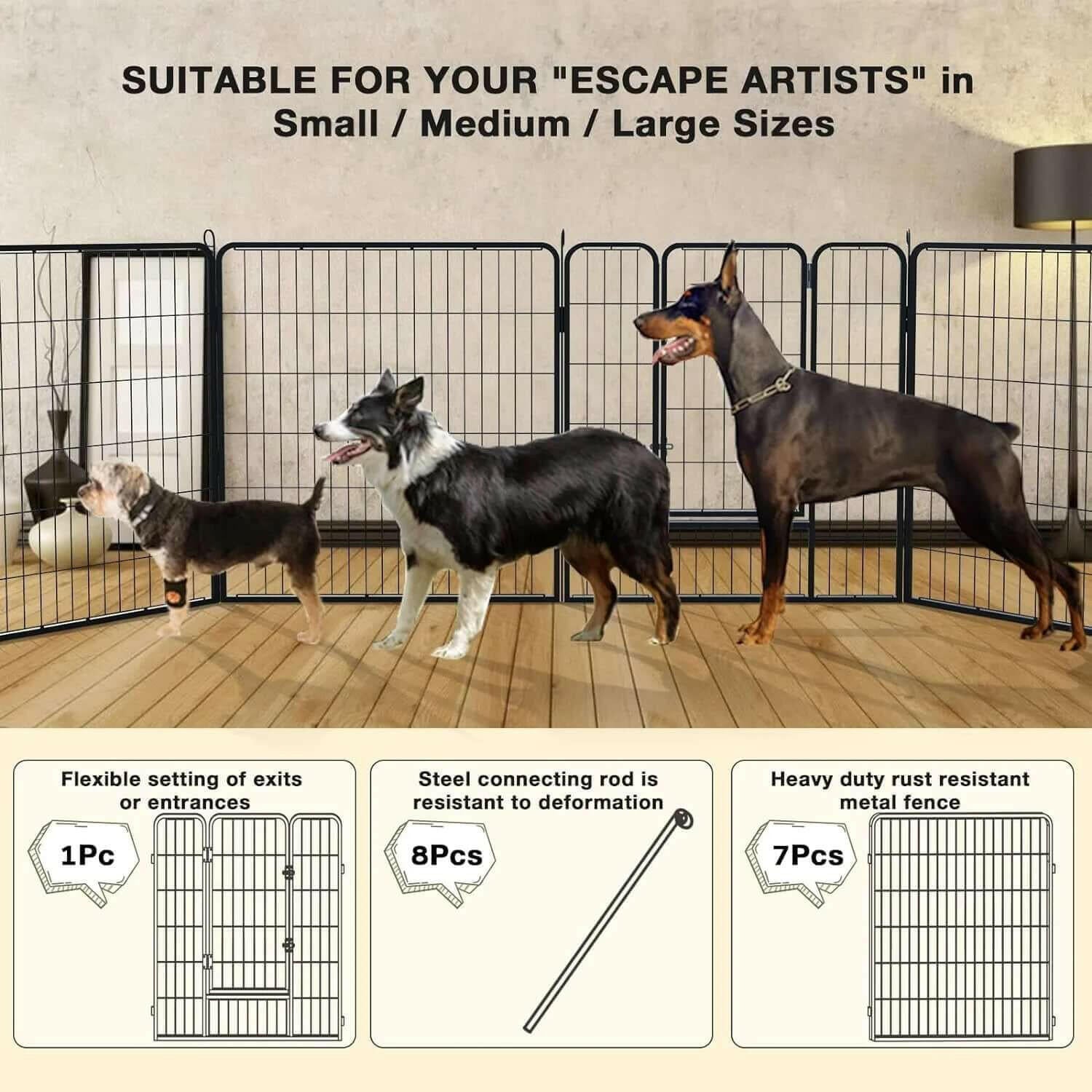 Bold Dog Playpen for Outdoor, 16 Panels 24&