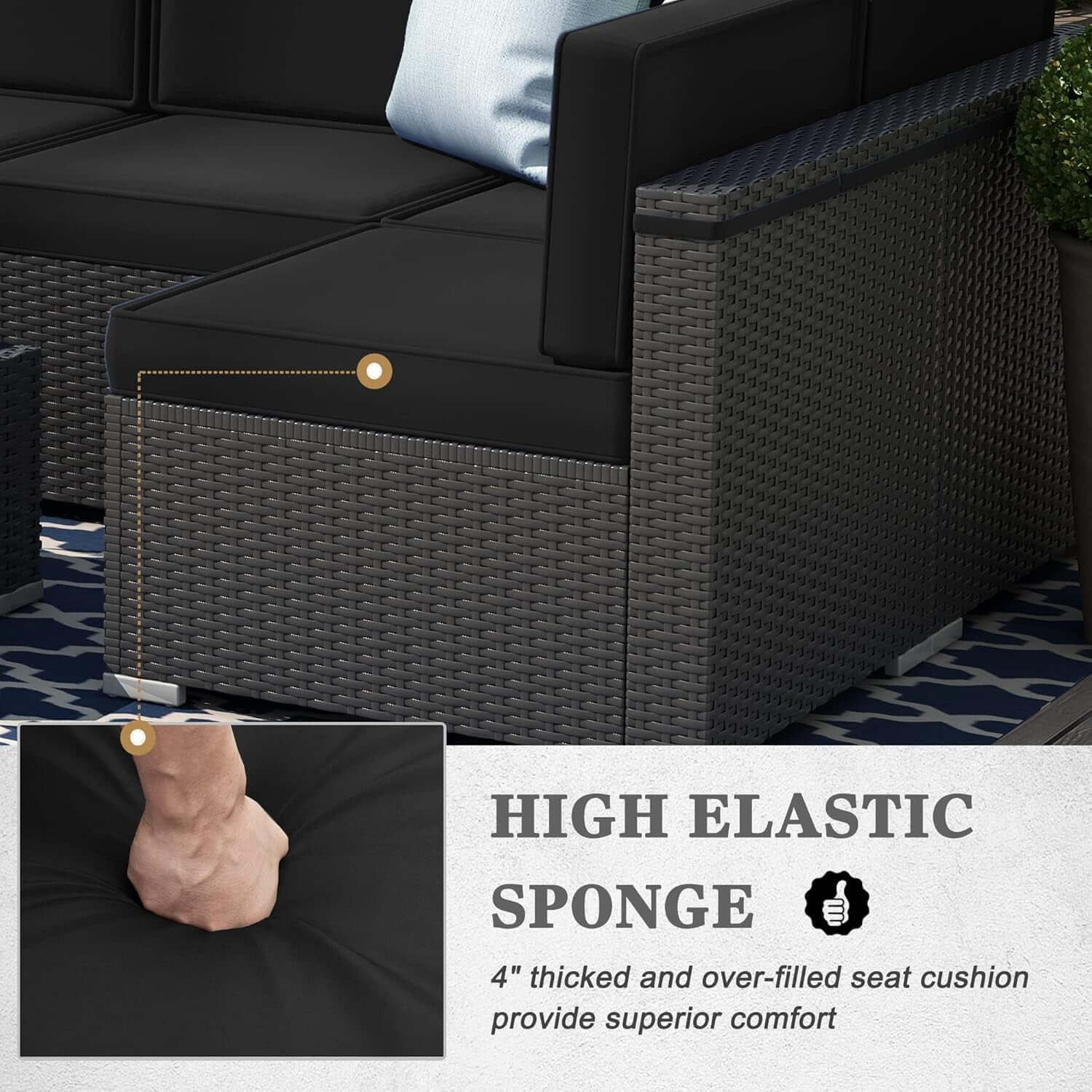 8 Piece Patio Furniture Set With 44 Inch Propane Fire Pit