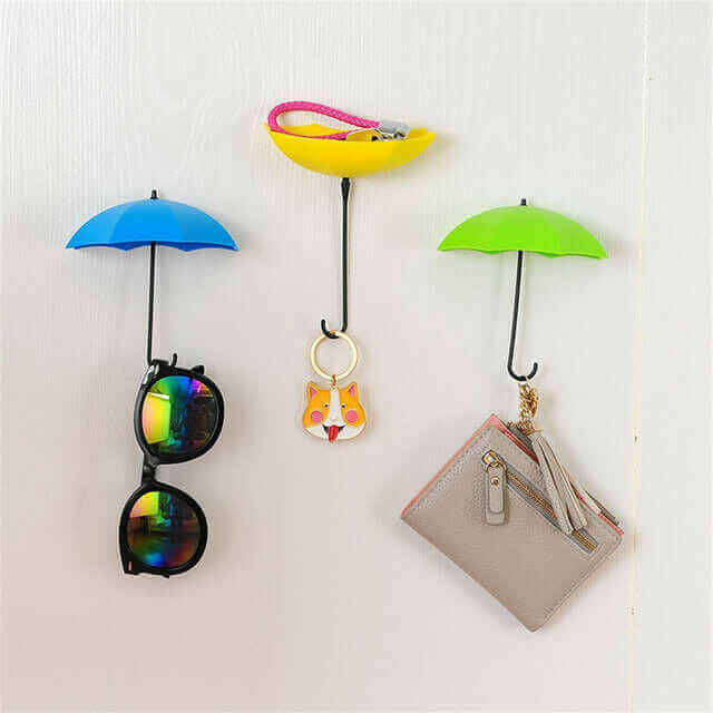 6Pcs Colorful Umbrella Wall Hook Key Hair Pin