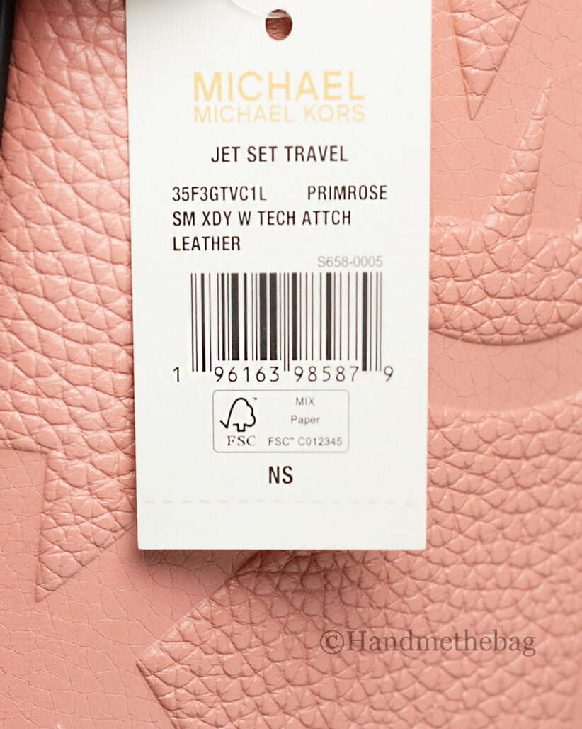 Michael Kors Jet Set Small Leather Crossbody Bag, Primrose