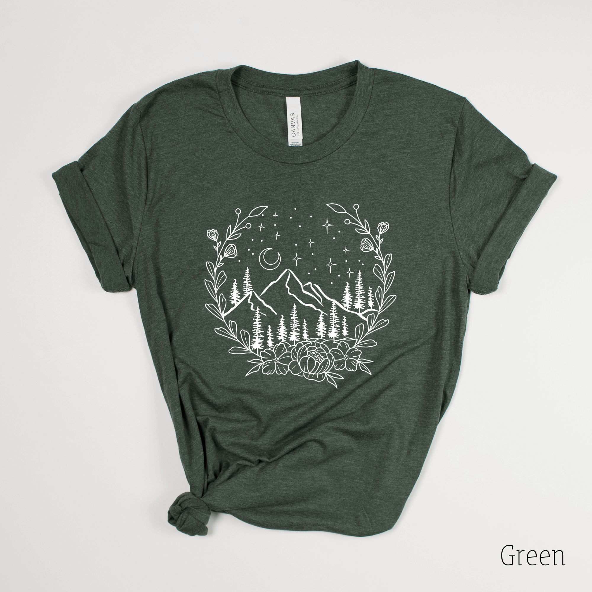 Mountain TShirt, Graphic Tee Nature, Floral Shirts