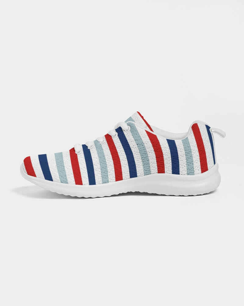 red white blue athletic sneakers
