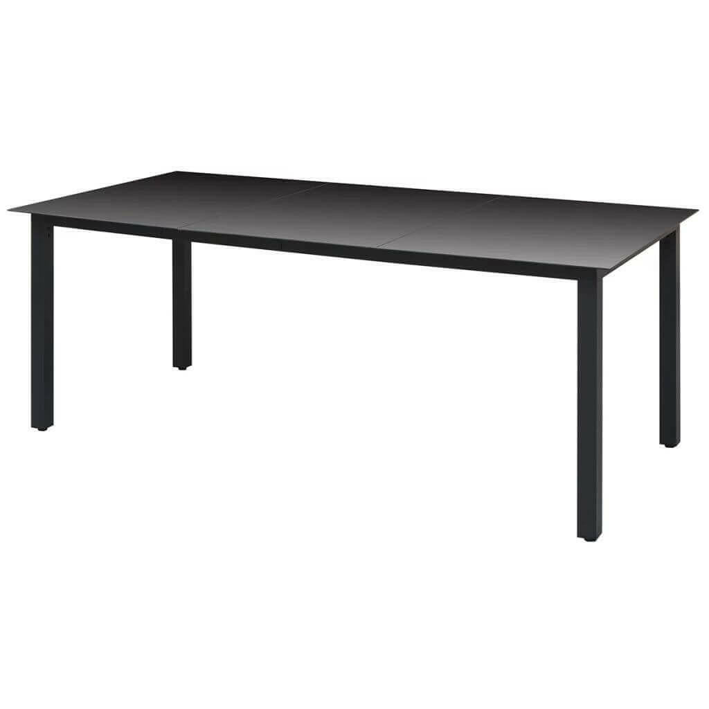 Garden Table Black 31.5"x31.5"x29.1" Aluminium and Glass