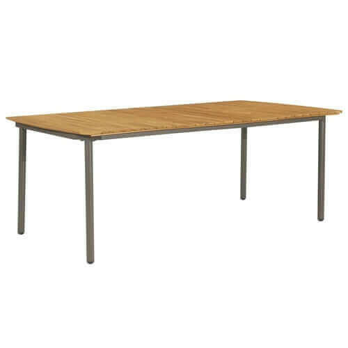 Garden Table 31.5"x31.5"x28.3" Solid Acacia Wood and Steel