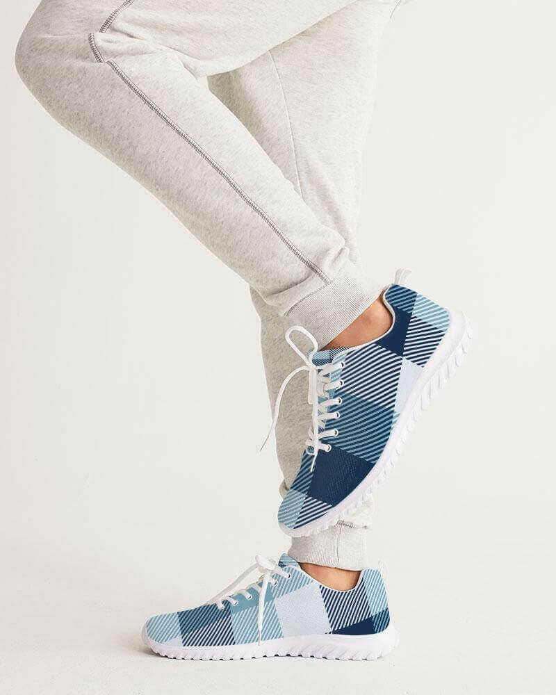 blue plaid canvas sneakers