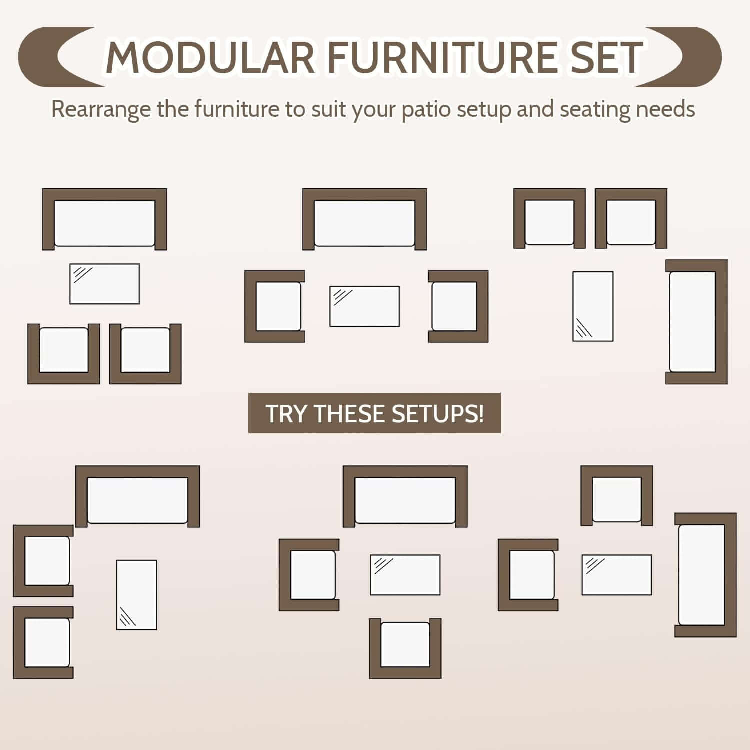 Outdoor Rattan 4 Piece Patio Furniture Conversation Set