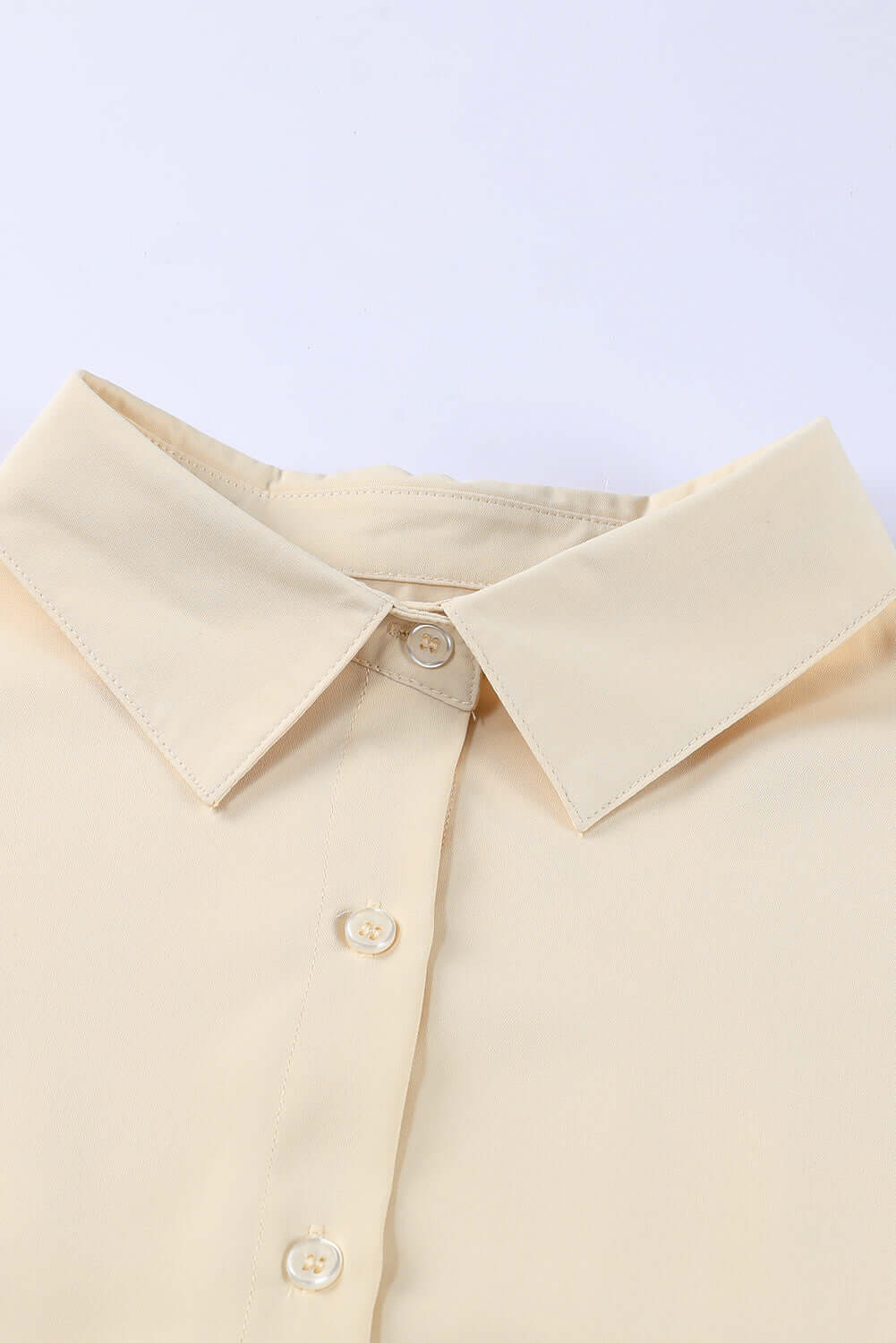 Solid 3/4 Puff Sleeve Oversize Shirt