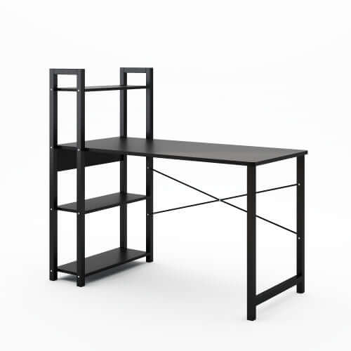 Computer Desk with 4 Storage Shelves, Metal Frame