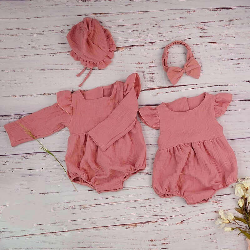 Cotton Newborn Onesie and Bonnet Set