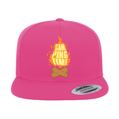 Camp Fire Printed Flat Bill Cap