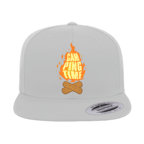 Camp Fire Printed Flat Bill Cap