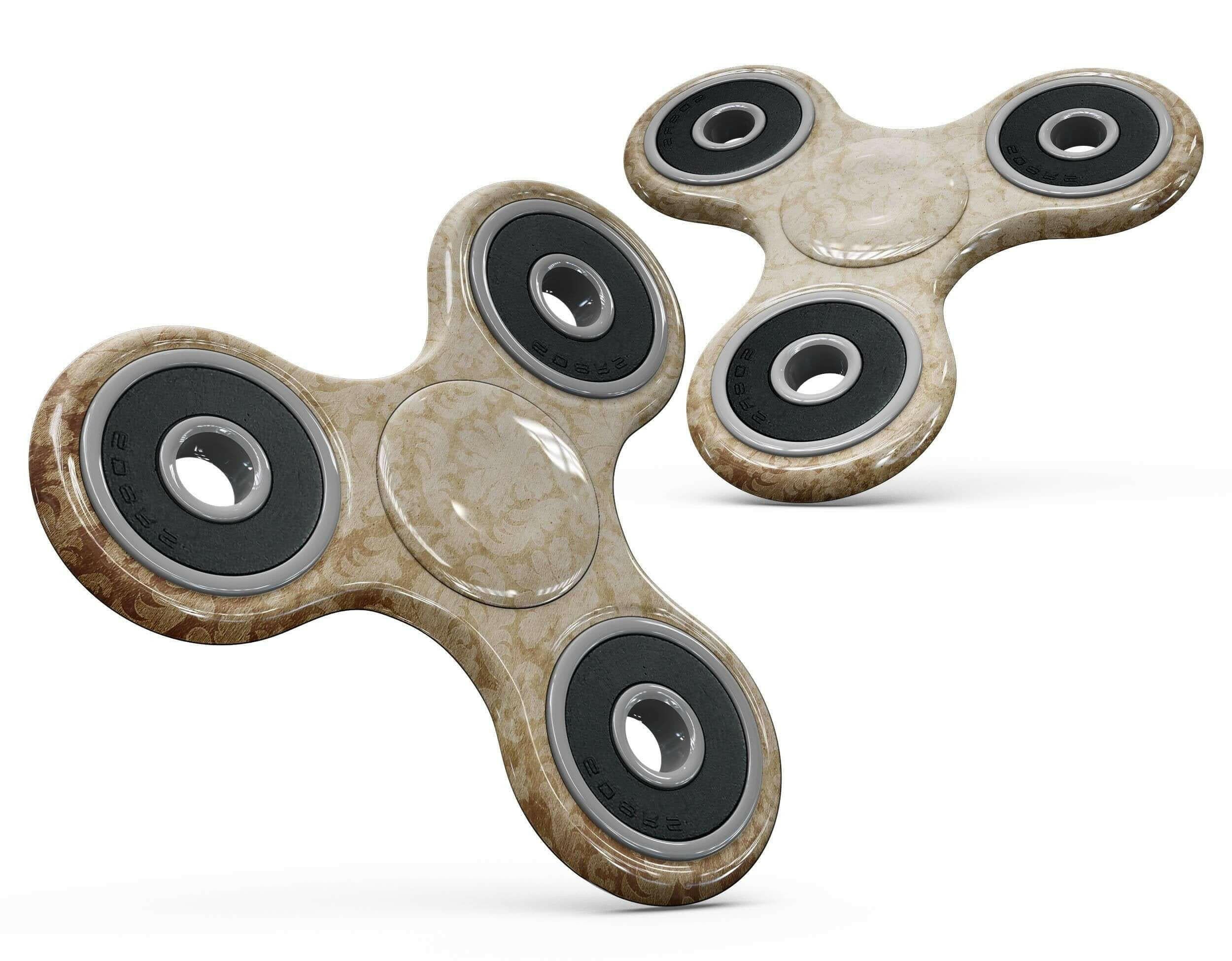 Faded Vintage Orange Rococo Pattern Full-Body Fidget Spinner Skin-Kit