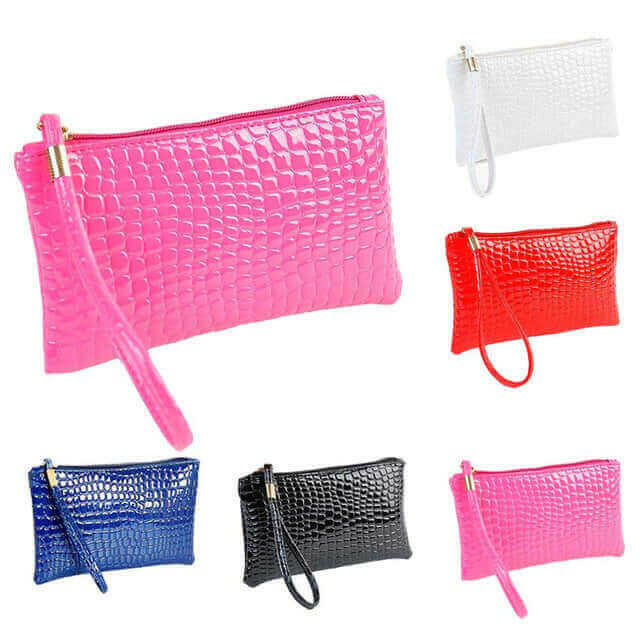 Fahion Handbag Womens Crocodile PU Leather Clutch