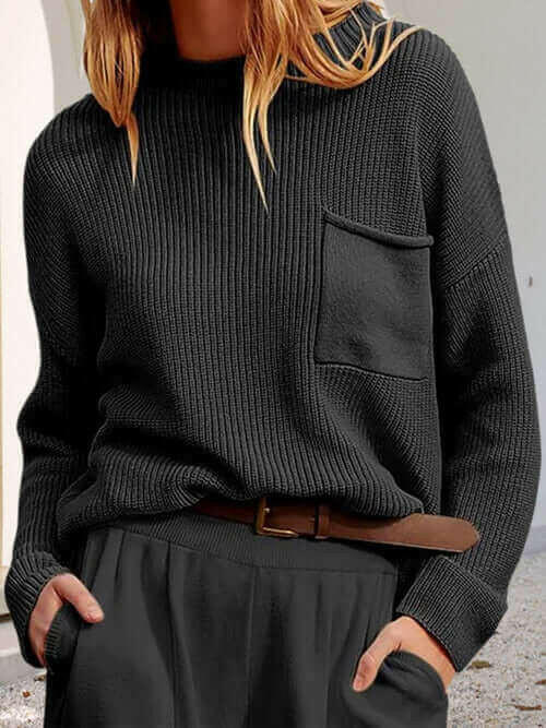 Ribbed Casual Women Winter Sweater