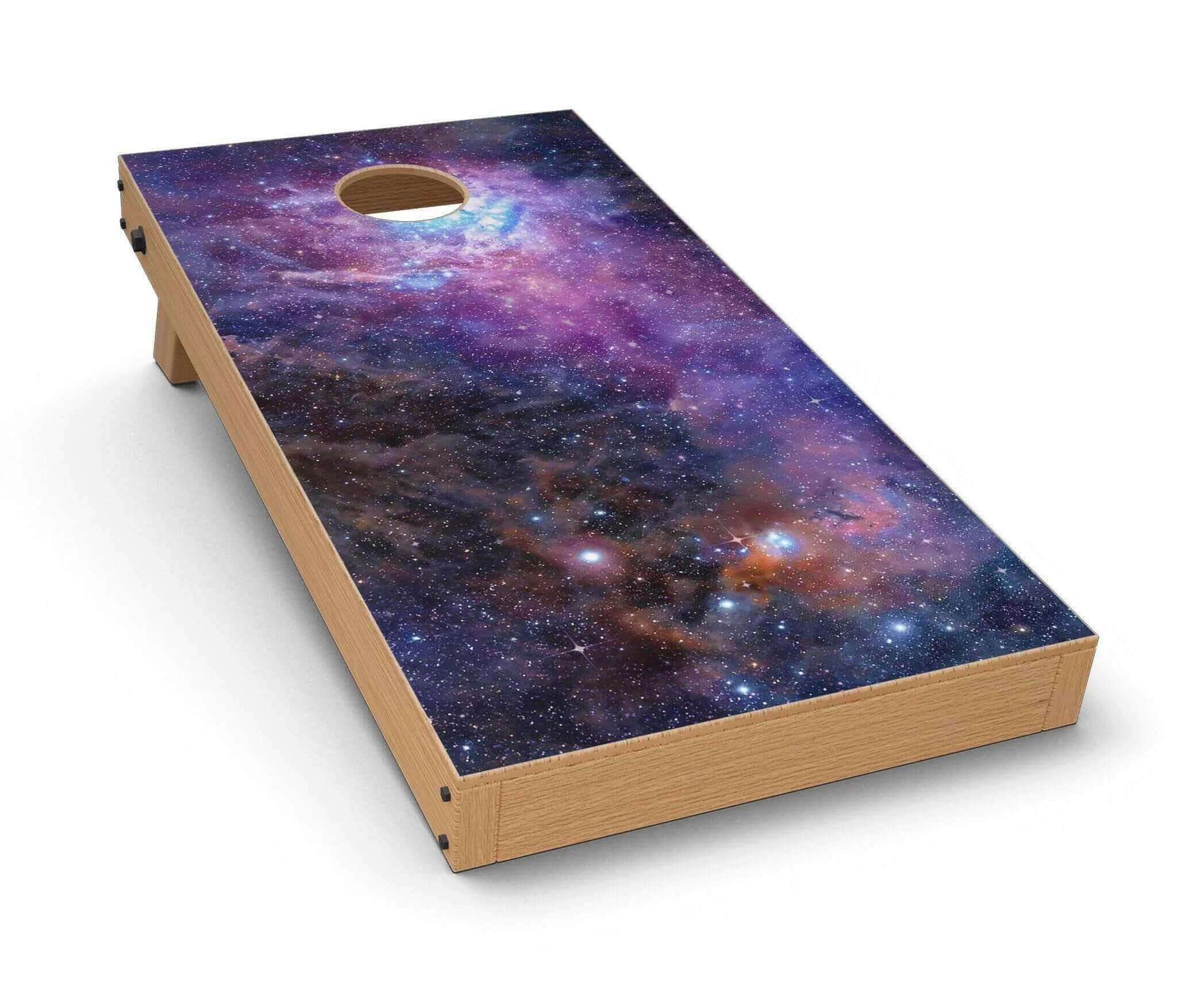 Glowing Deep Space CornHole Board Skin Decal Kit