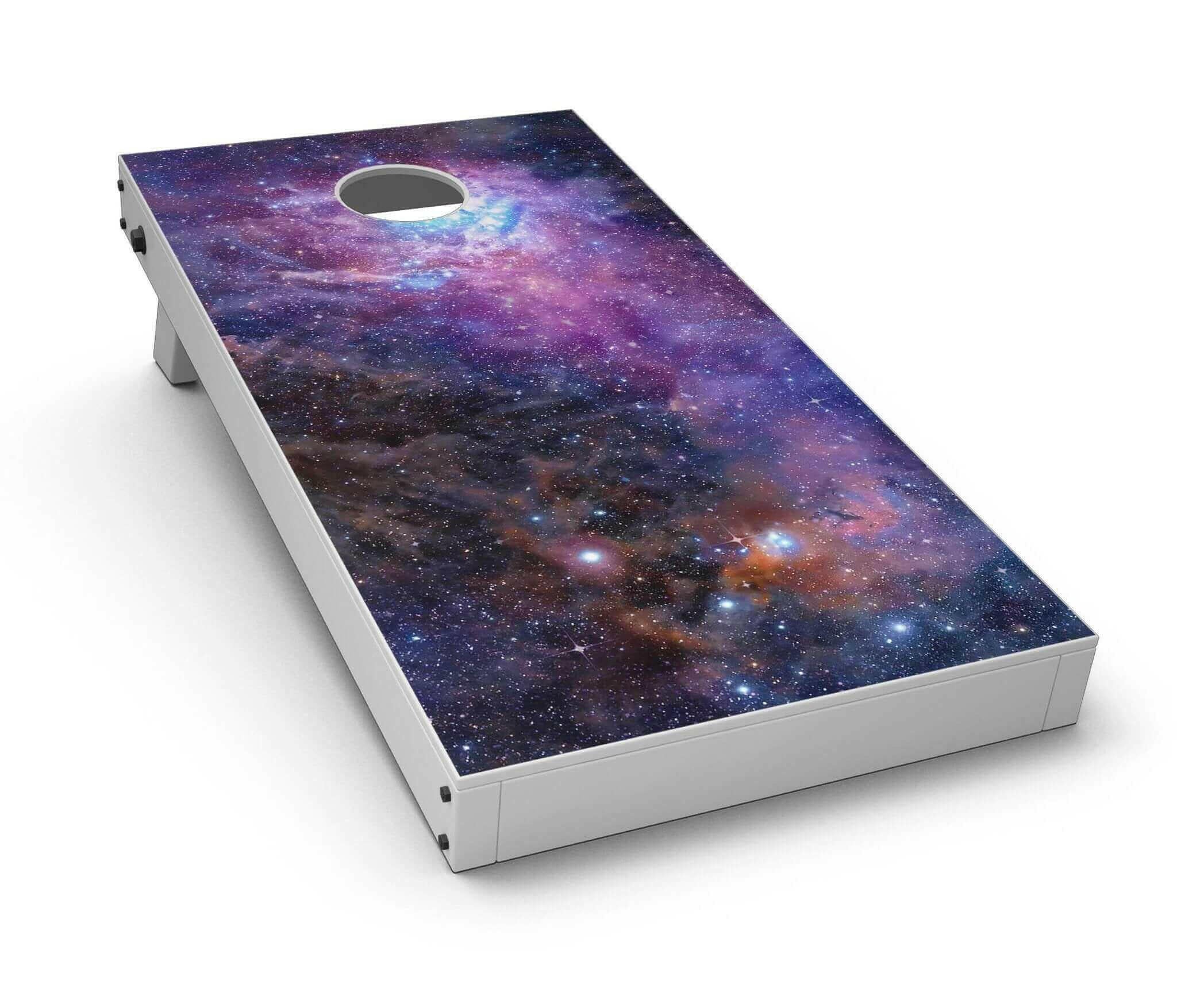 Glowing Deep Space CornHole Board Skin Decal Kit