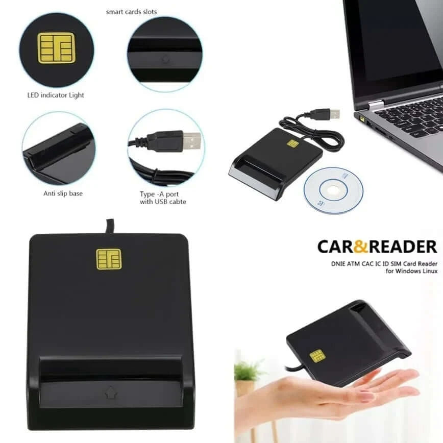 Grwibeou USB 2.0 smart Card Reader memory for ID Bank EMV electronic