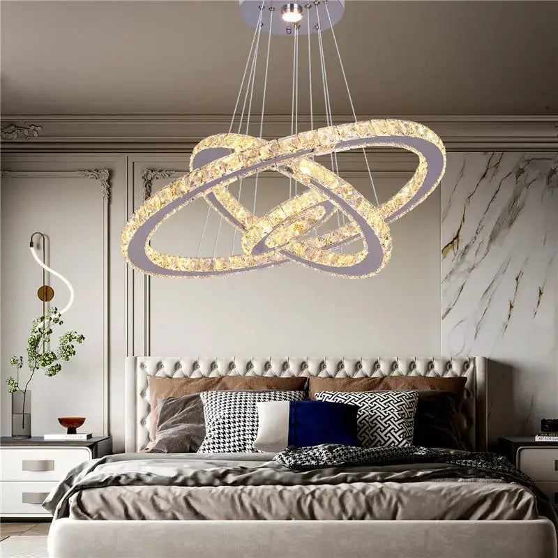 VETRULUS Crystal LED Chandelier with Selectable Size & Controls