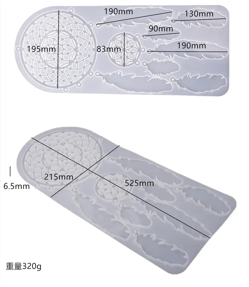 Dream Catcher Wall Decoration Mirror Silicone Mold Epoxy Resin Crystal mold for DIY Craft Handmade Dreamcatcher Mould