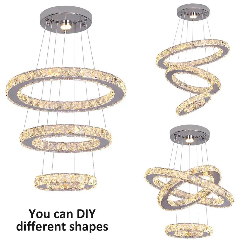 VETRULUS Crystal LED Chandelier with Selectable Size & Controls