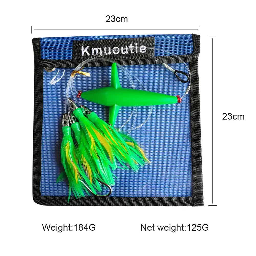 Kmucutie One Set of seawater Big Game Fishing Bait Marlin Tuna Trolling Lures with Bag Fishing Tackle