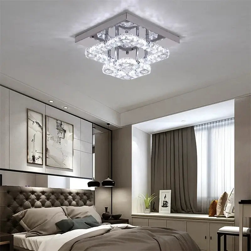Modern Crystal LED Flush-Mount Ceiling Light