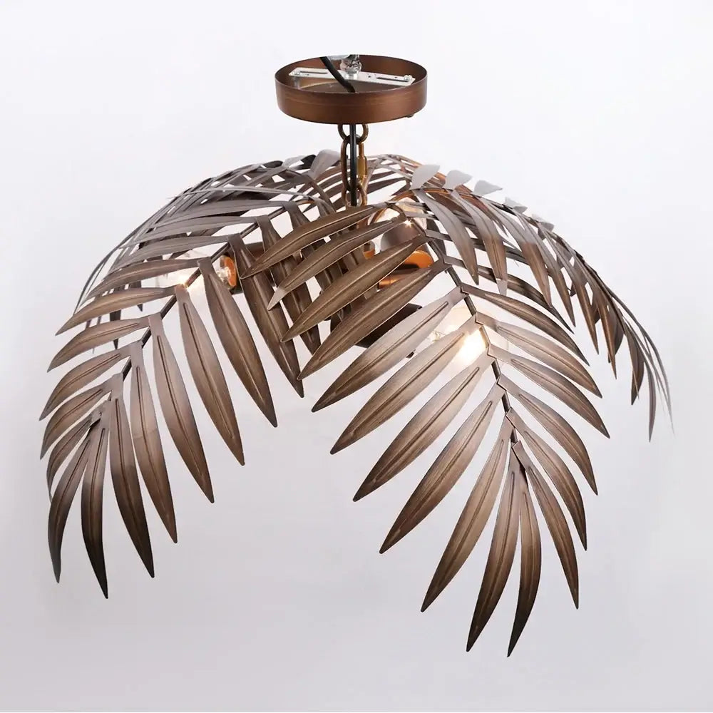 Boho Metal Palm Leaf Chandelier & Ceiling Light