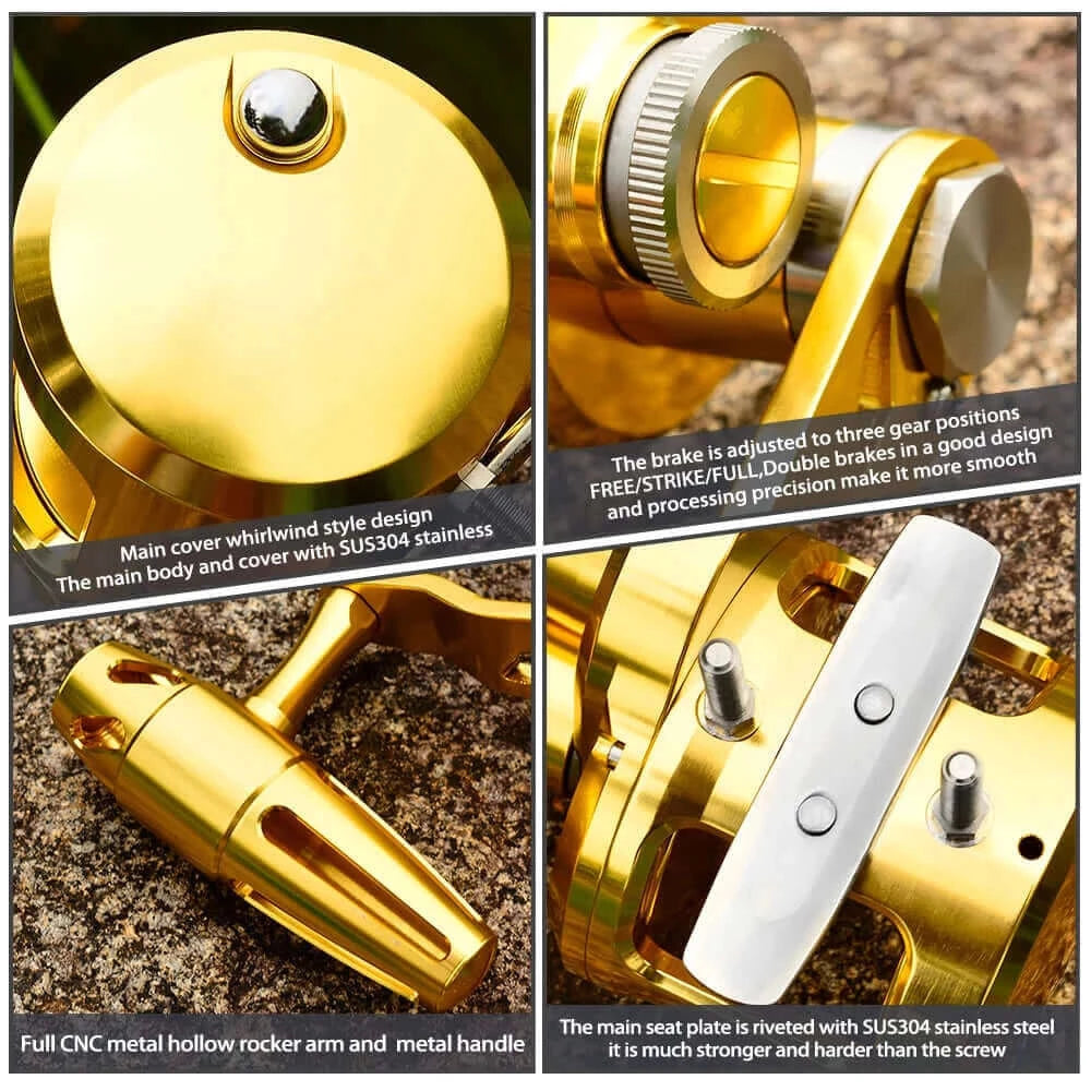 KATYUSHA Trolling Reel 5.7:1 CNC Machined Aluminum Jigging Reel 40LB